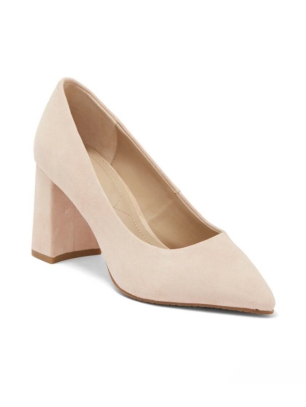 NYDJ Elysia Point Toe Suede Leather Pump in Latte Nude Size 9.5